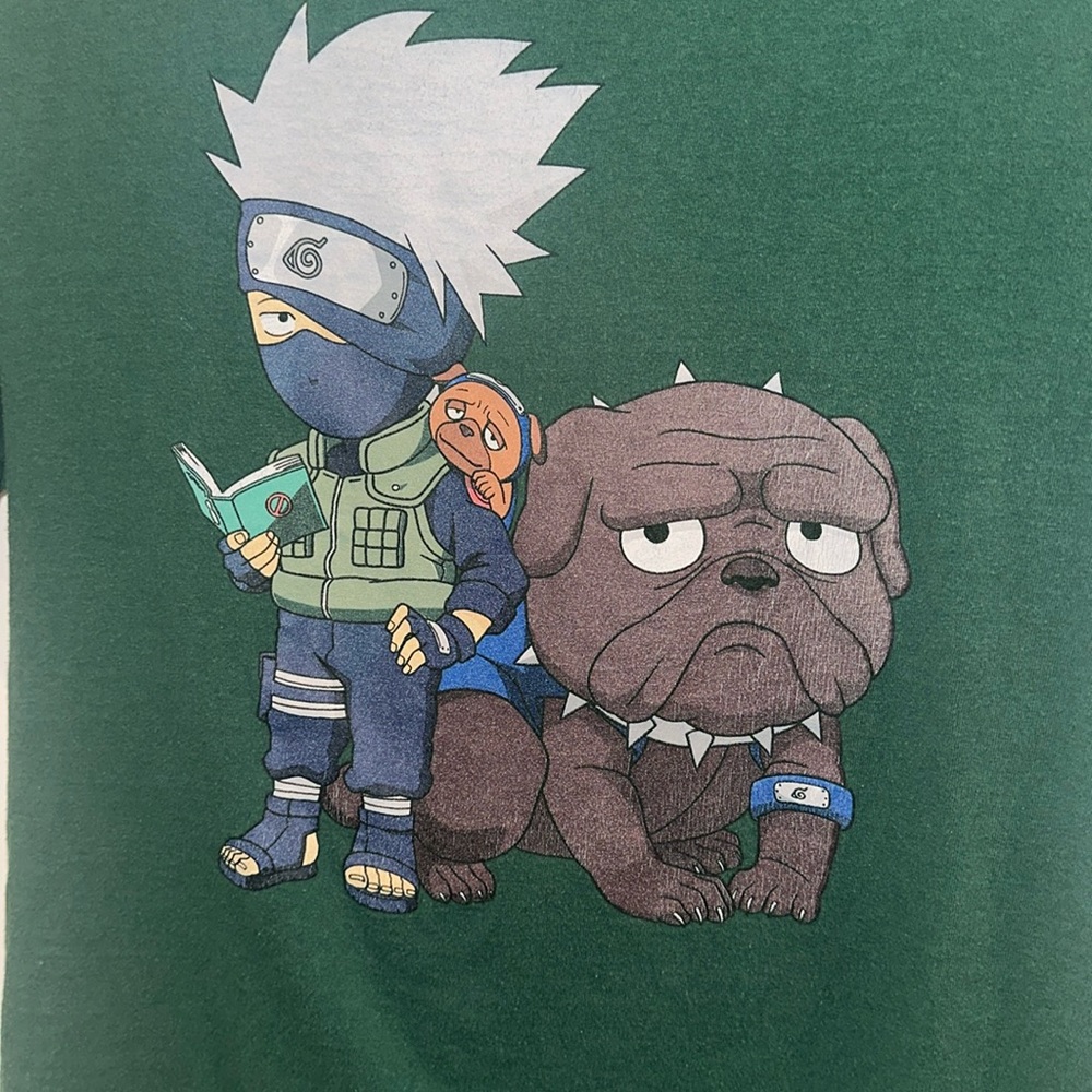 GUC Used Naruto Kakashi Short Sleeve Graphic T- Shirt Tee Sixe S Small
